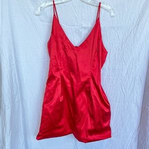 Red Mini Dress with Pockets